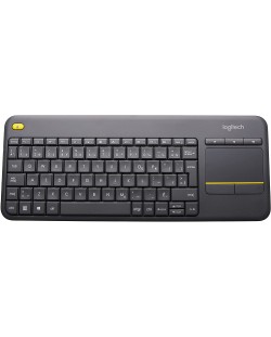 Клавиатура Logitech - K400 Plus Touch, безжична, черна