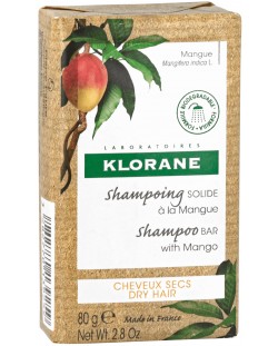 Klorane Mango Хидратиращ твърд шампоан, 80 g
