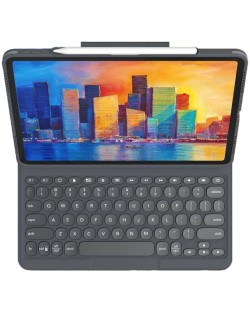 Калъф с клавиатура ZAGG - Pro Keys, iPad Pro 12.9, сив