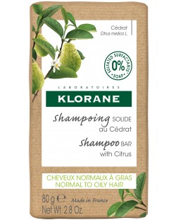 Klorane Cedrat Енергизиращ твърд шампоан, 80 g