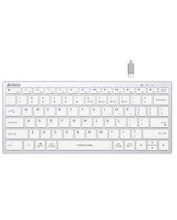 Клавиатура A4tech - FStyler FBX51C, безжична, Grayish White