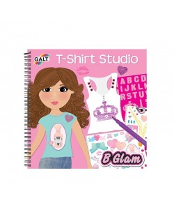 Книжка за оцветяване със стикери Galt T-Shirt Studio - Модерни момичета, дизайн на тениски