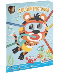 Книжка за оцветяване Grafix Colouring - Тигър, А4, 24 страници