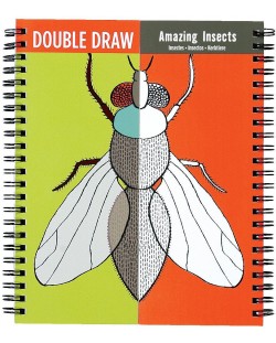 Книжка за рисуване и оцветяване Mudpuppy Double Draw - Невероятни насекоми