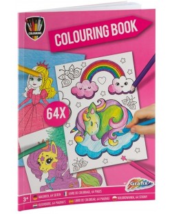 Книжка за оцветяване Grafix Colouring - Фантазия, А4, 64 страници