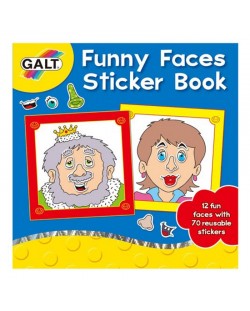 Книжка със стикери Galt - Забавни лица