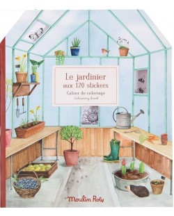 Книжка със стикери Moulin Roty - Градина, 20 страници