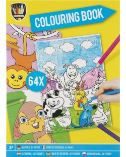 Книжка за оцветяване Grafix Colouring - Животни, А4, 64 страници