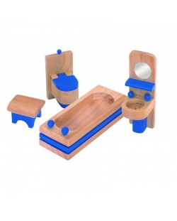 Комплект дървени мини мебели Woody - Баня