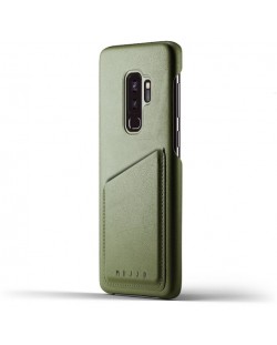 Кожен калъф с джоб Mujjo за Galaxy S9 Plus, маслинен