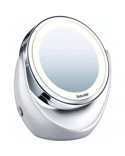 Козметично LED огледало Beurer - BS 49, 5x Zoom, 11 cm, бяло