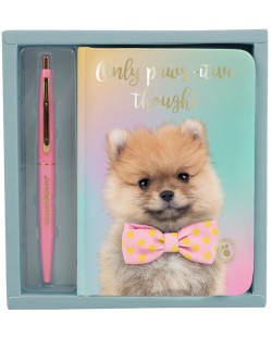 Комплект тефтер с химикалка Studio Pets - Кученцето Помпон, в кутия