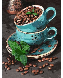 Комплект за рисуване по номера Ideyka - Ароматно кафе на зърна, 30 х 40 cm