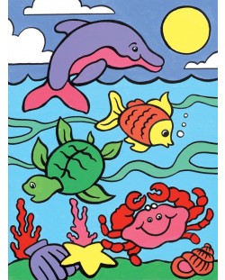 Комплект с акрилни бои Royal - Моята първа рисунка, морски животни, 22 х 30 cm