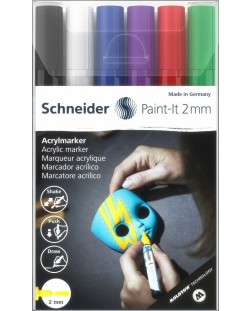 Комплект акрилни маркери Schneider Paint-It 310 - 2 mm, 6 цвята