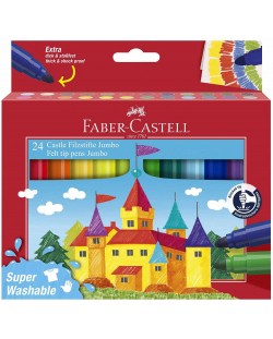 Комплект флумастери Faber-Castell Castle - Jumbo, 24 цвята