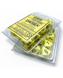 Комплект зарове Chessex Opaque Pastel - Yellow/black, 10 броя