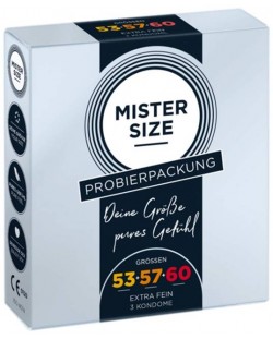 Комплект презервативи, размер 53-57-60, 3 броя, Mister Size