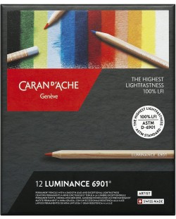 Комплект цветни моливи Caran d'Ache Luminance 6901 - 12 цвята