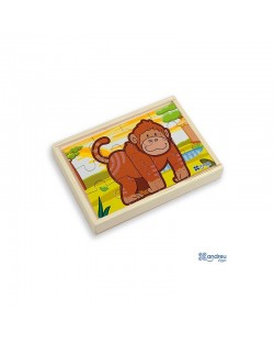 Комплект от 4 дървени пъзела Andreu toys - Джунгла