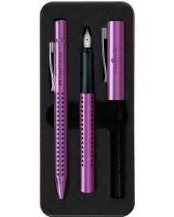 Комплект химикалка и писалка Faber-Castell Grip 2011 Glam - Виолетов цвят