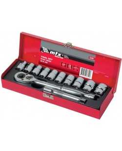 Комплект инструменти MTX - 12 части, вложки 10-24 mm, тресчотка