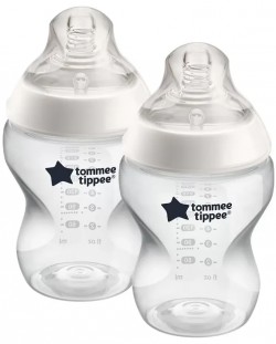 Комплект шишета Tommee Tippee - Easi Vent, 260 ml, с биберон 1 капка, 2 броя