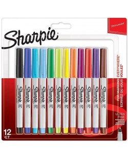Комплект перманентни маркери Sharpie - Ultra Fine, 12 цвята