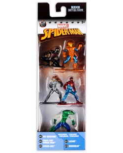 Комплект фигури Nano Metalfigs Spider-Man - 5 броя