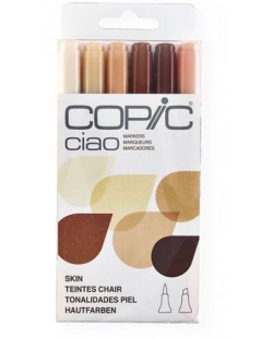Комплект маркери Too Copic Ciao - Телесни тонове, 6 цвята