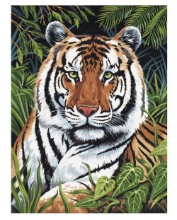 Комплект за рисуване с акрилни бои Royal - Тигър, 22 х 30 cm
