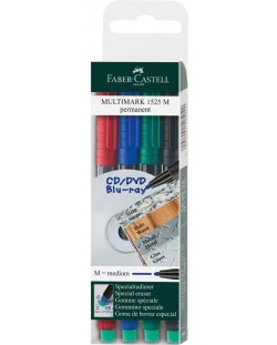 Комплект перманентни тънкописци Faber-Castell Multimark - 4 цвята, M