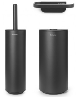 Комплект от 3 аксесоара за тоалетна Brabantia - MindSet, Mineral Infinite Grey