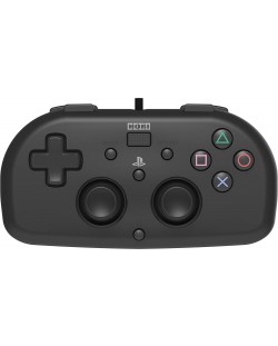 Контролер Hori - Wired Mini Gamepad, черен (PS4)