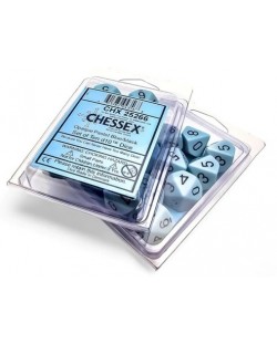 Комплект зарове Chessex Opaque Pastel - Blue/black, 10 броя