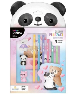 Комплект цветни моливи Kidea Animals - С гумички