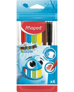 Комплект флумастери Maped Color Peps - Ocean, 6 цвята