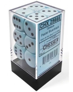 Комплект зарове Chessex Opaque Pastel - Blue/black, 12 броя