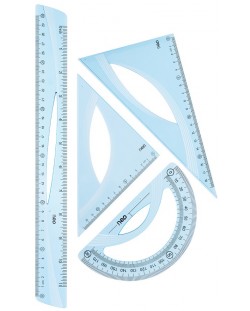 Комплект за чертане Deli Woove - EH13, 4 части, с линия 30 cm