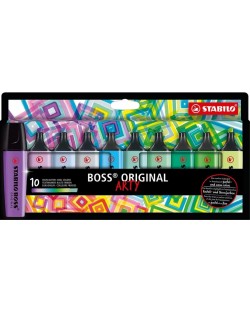 Комплект текст маркери Stabilo Arty - Boss Original, 10 броя, студени цветове