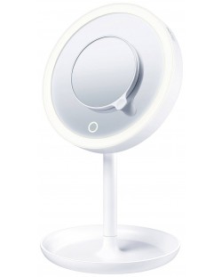 Козметично LED огледало Beurer - BS 45, 5x Zoom, бяло