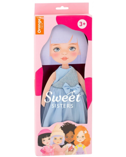 Комплект дрехи за кукла Orange Toys Sweet Sisters - Синя сатенена рокля