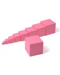 Комплект кубчета Smart Baby - Розовата кула на Монтесори, 0.7-7 cm