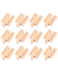 Комплект дървени релси Bigjigs - Мъжки/женски, 12 броя