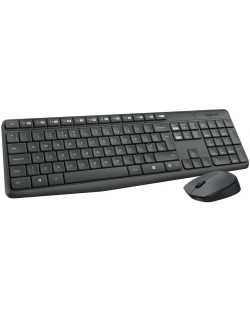 Комплект мишка и клавиатура Logitech - MK235,безжичен, тъмносив