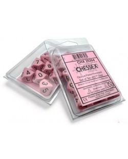 Комплект зарове Chessex Opaque Pastel - Pink/black, 10 броя