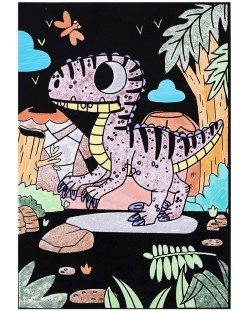 Комплект за оцветяване с кадифе Tooky Toy - динозавър