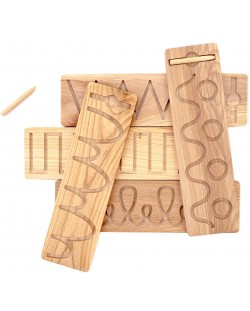 Комплект Smart Baby - Тактилни дървени плочи за писане, 5 броя
