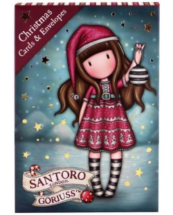 Коледни картички Santoro Gorjuss - Tis The Season, 8 броя