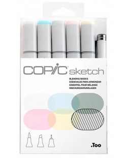 Комплект маркери Too Copic Sketch - Основно блендиране, 5 цвята + 1 multi liner
